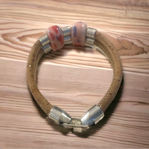 Cork Bracelet with ceramic beads ❤️ - Picture 2 of 2